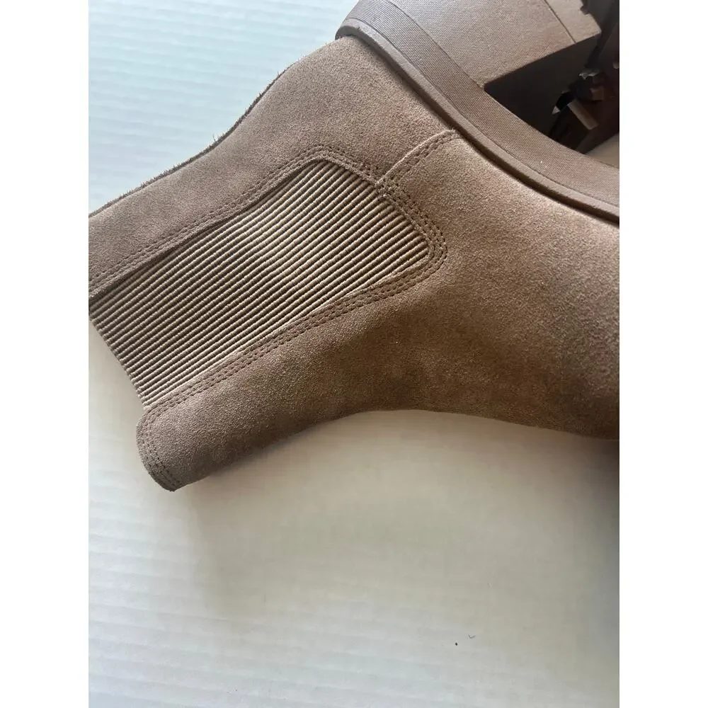 Steve Madden Brontey Chelsea Boots Women’s 8.5 Tan Suede Lug Sole Ankle